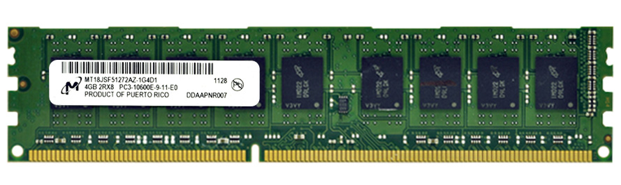 Micron MT18JDF51272FPDZ-1G1D1DD 4GB 2RX8 PC3-8500R Server Memory Used A