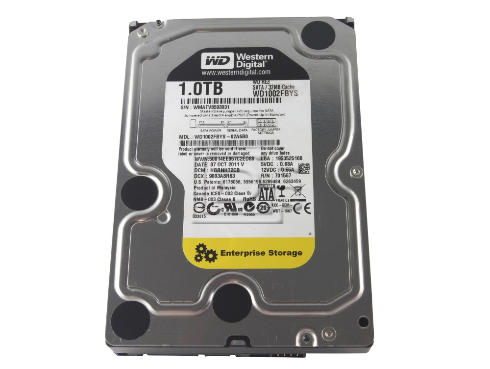 Dell Hard Disk WD1002FBYS SATA 1TB 3.5 INCH HDD Used A
