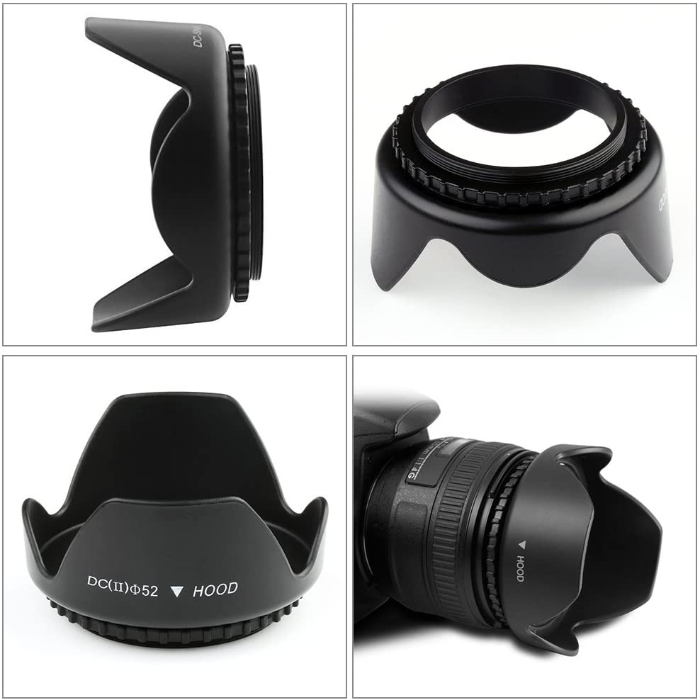 BPS 52 mm Protector UV- CPL Filter- FLD Filters- Lens Hood for Lens + Carry bag set