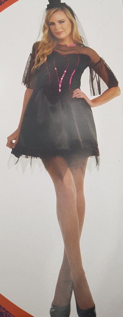 Carnival Costume Dark Widow Headband Dress Medium